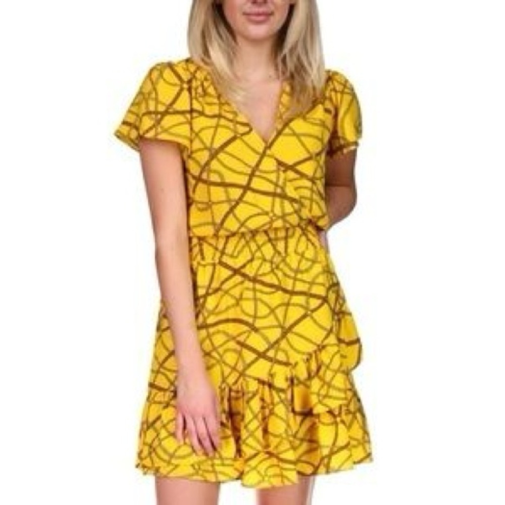 Michael Kors Yellow equestrian Mini Dress